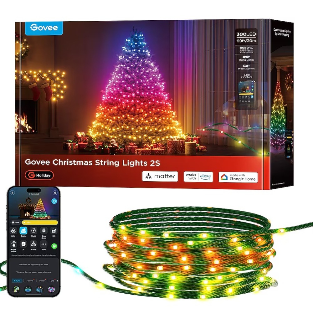 Govee‎ Christmas Tree String Lights 2S - 99ft 300 LEDs Smart Indoor Timer - NEW